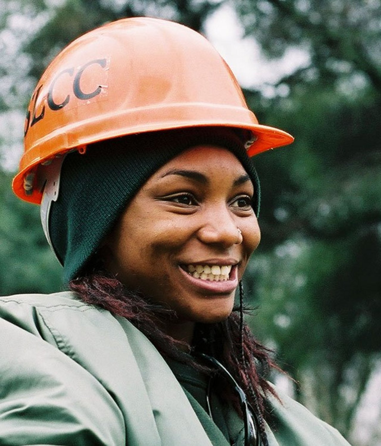 Working woman in hardhat